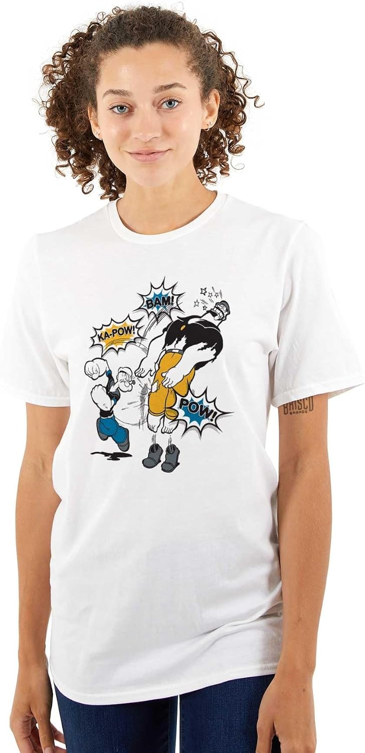 image:imageBrisco Brands Popeye Bluto Fight KaPow Punch Graphic T Shirt Men or WomenWhite