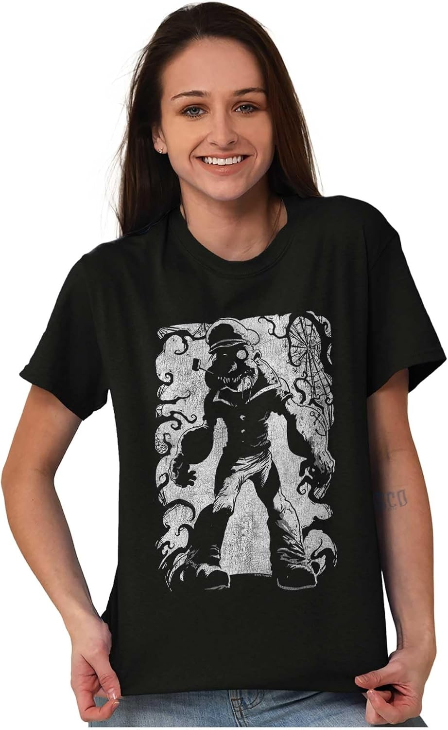 image:imageBrisco Brands Popeye Gothic Halloween Zombie Graphic T Shirt Men or WomenBlack