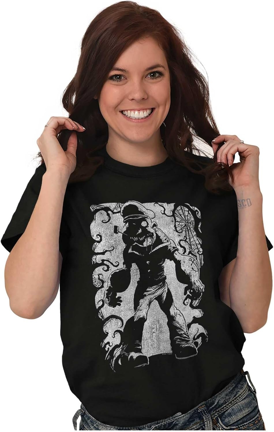 image:imageBrisco Brands Popeye Gothic Halloween Zombie Graphic T Shirt Men or WomenBlack