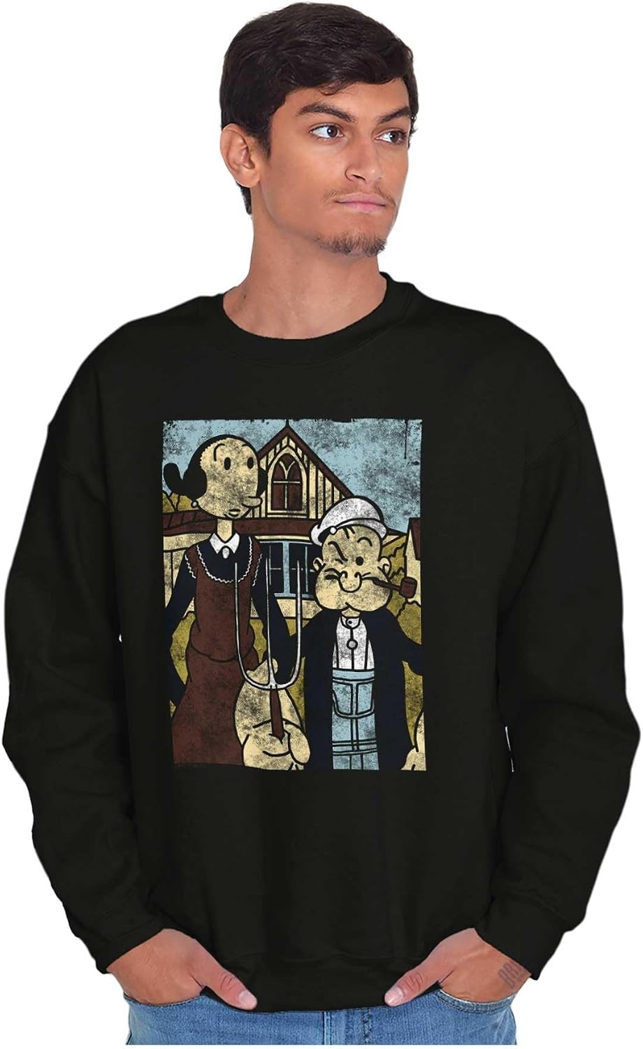 image:imageBrisco Brands Popeye Olive Oyl American Modern Art Sweatshirt for Men or WomenBlack