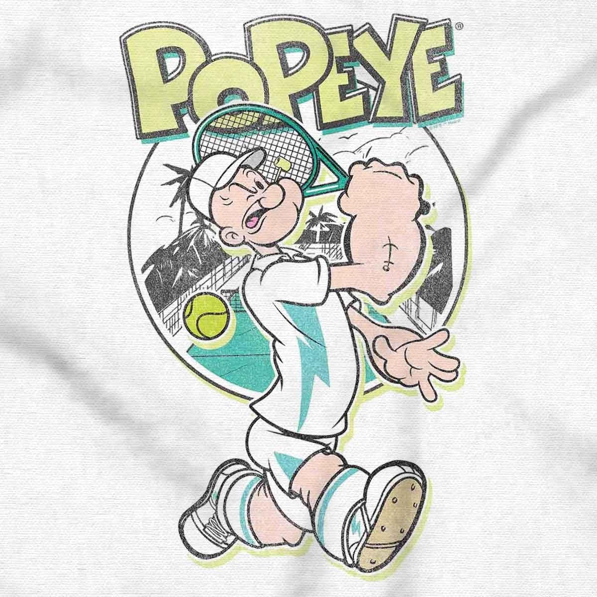 image:imageBrisco Brands Popeye Preppy Tennis Player Cartoon Baby Romper Boys or GirlsWhite