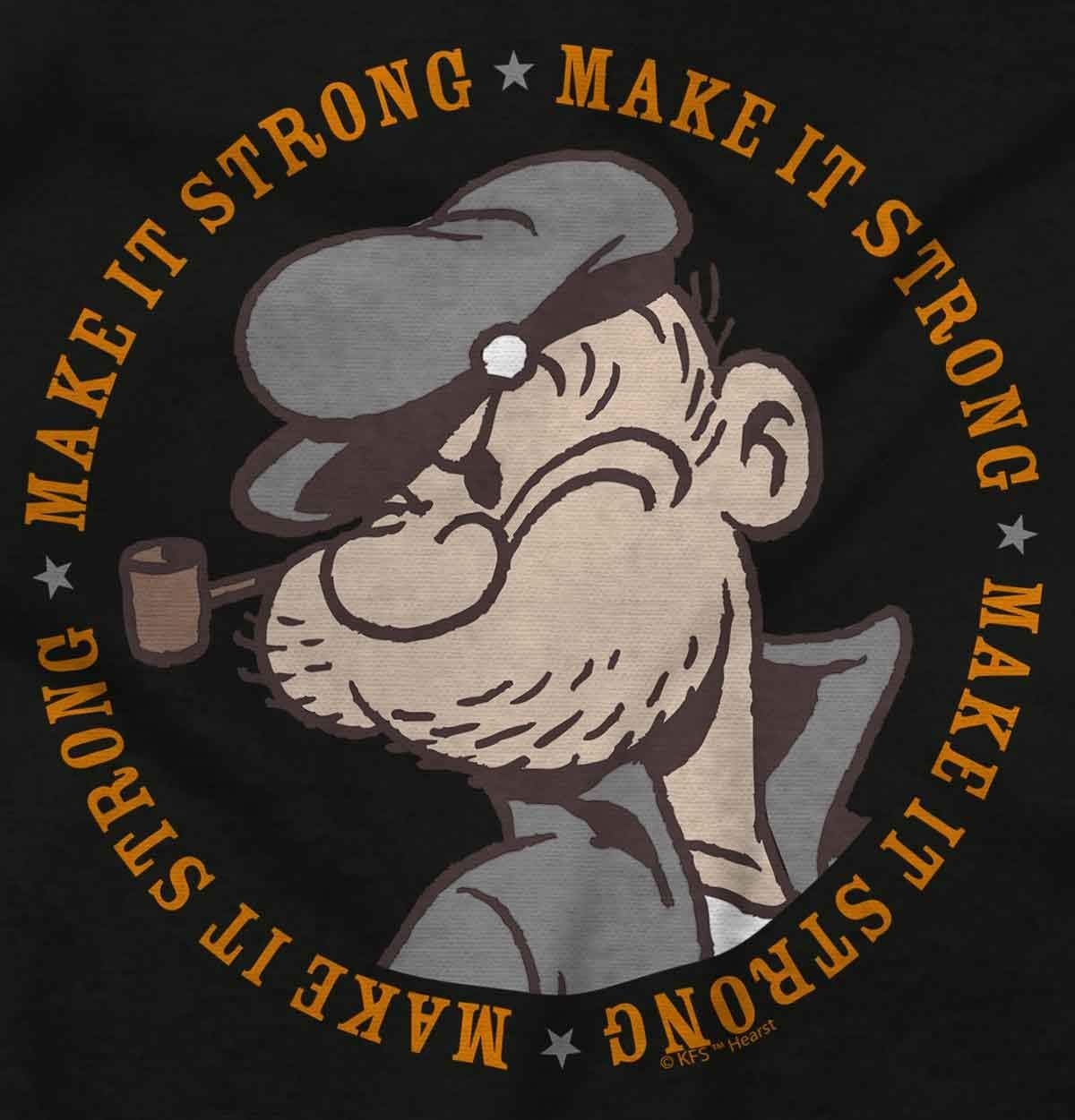 image:imageBrisco Brands Popeye Sailor Make It Strong Quote Hoodie Sweatshirt Women MenBlack