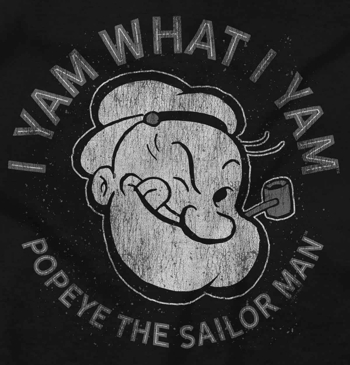 image:imageBrisco Brands Popeye Sailor Man Quote What I Yam Hoodie Sweatshirt Women MenBlack