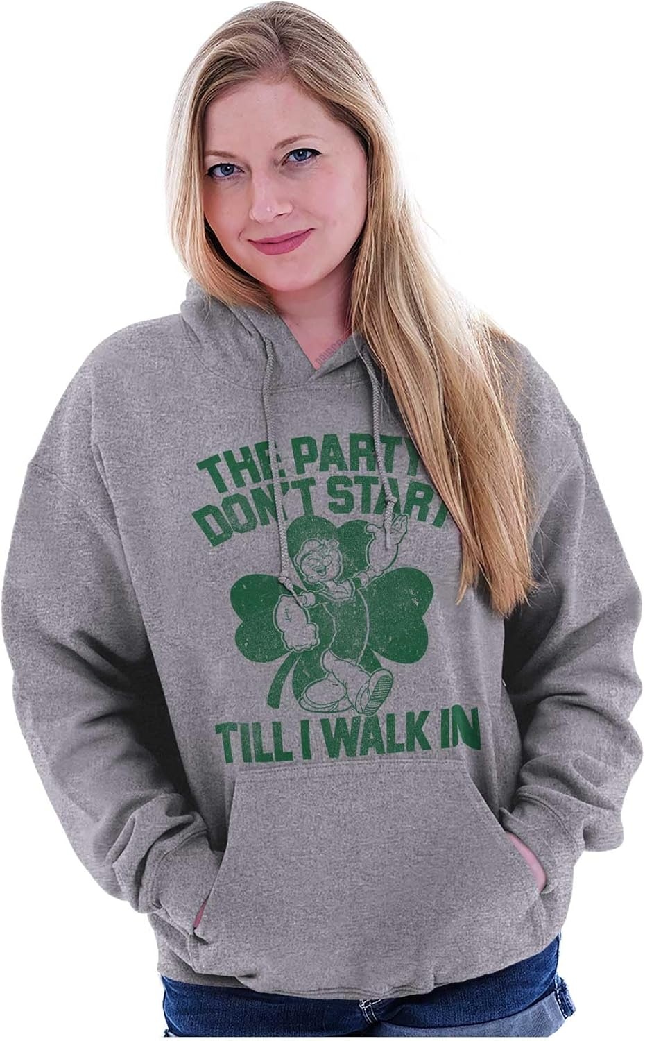 image:imageBrisco Brands Popeye Saint Patricks Day Party Hoodie Sweatshirt Women MenSport Grey