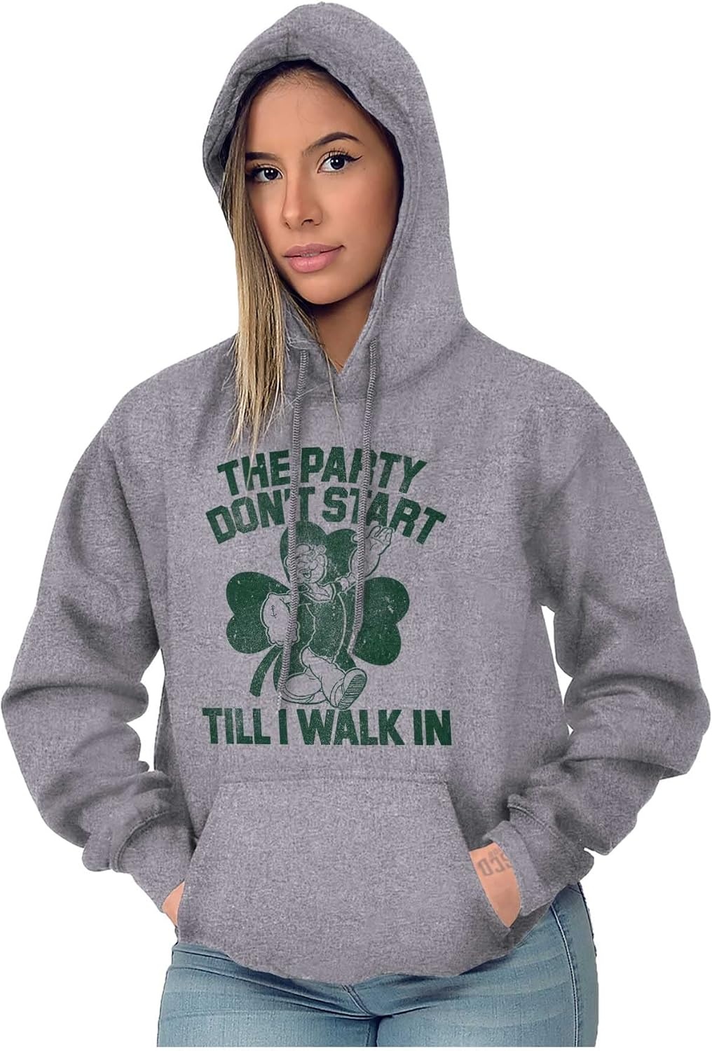 image:imageBrisco Brands Popeye Saint Patricks Day Party Hoodie Sweatshirt Women MenSport Grey