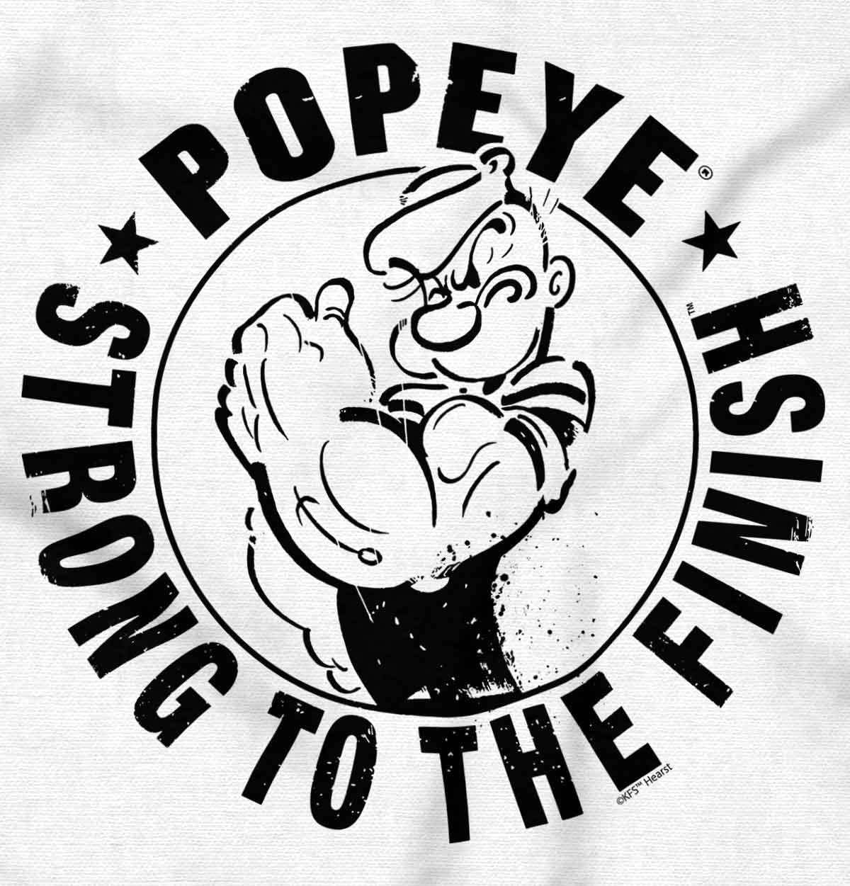 image:imageBrisco Brands Popeye Strong To The Finish Flexing Hoodie Sweatshirt Women MenWhite