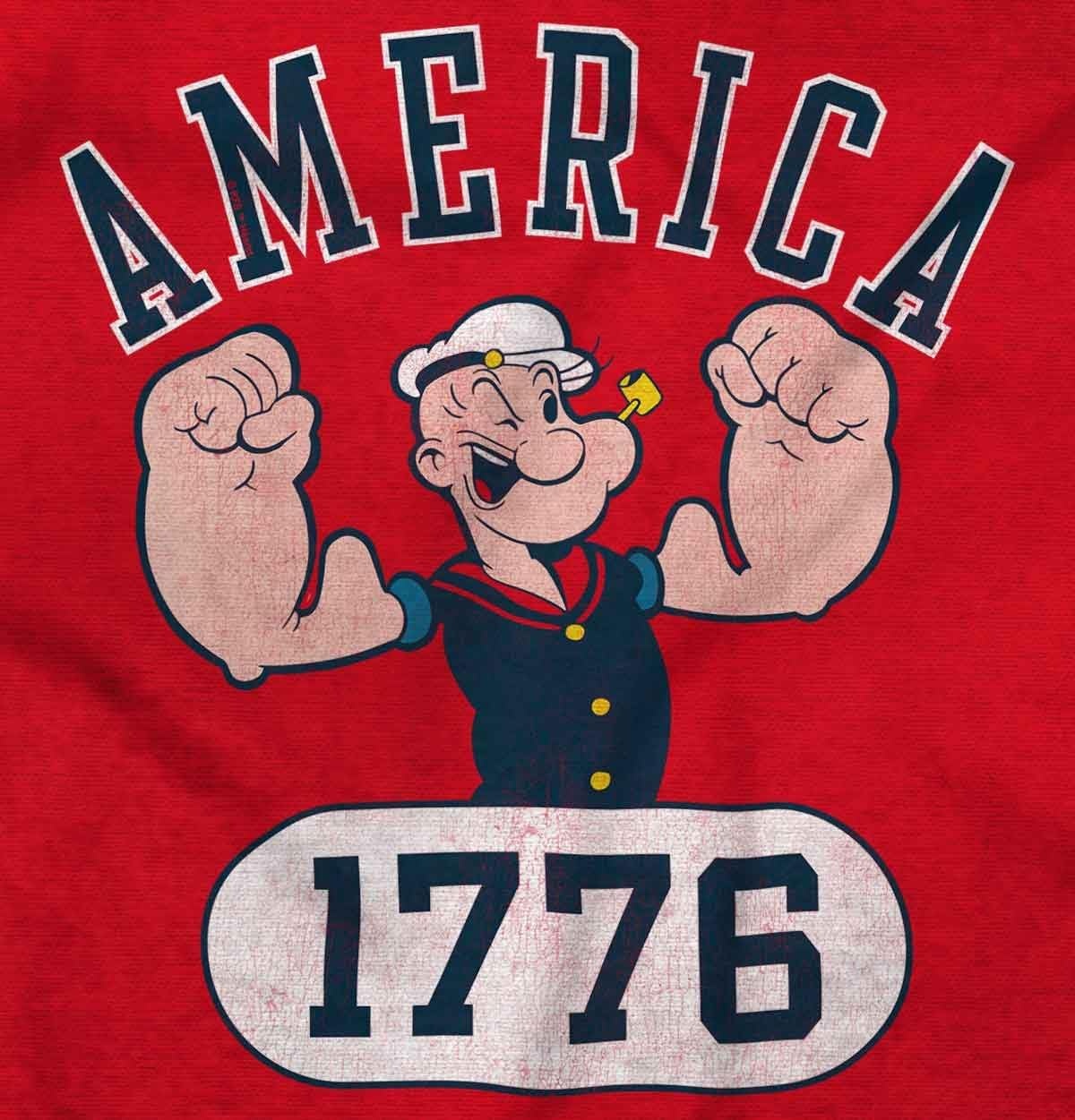 image:imageBrisco Brands Popeye The Sailor Man America 1776 Baby Romper Boys or GirlsRed
