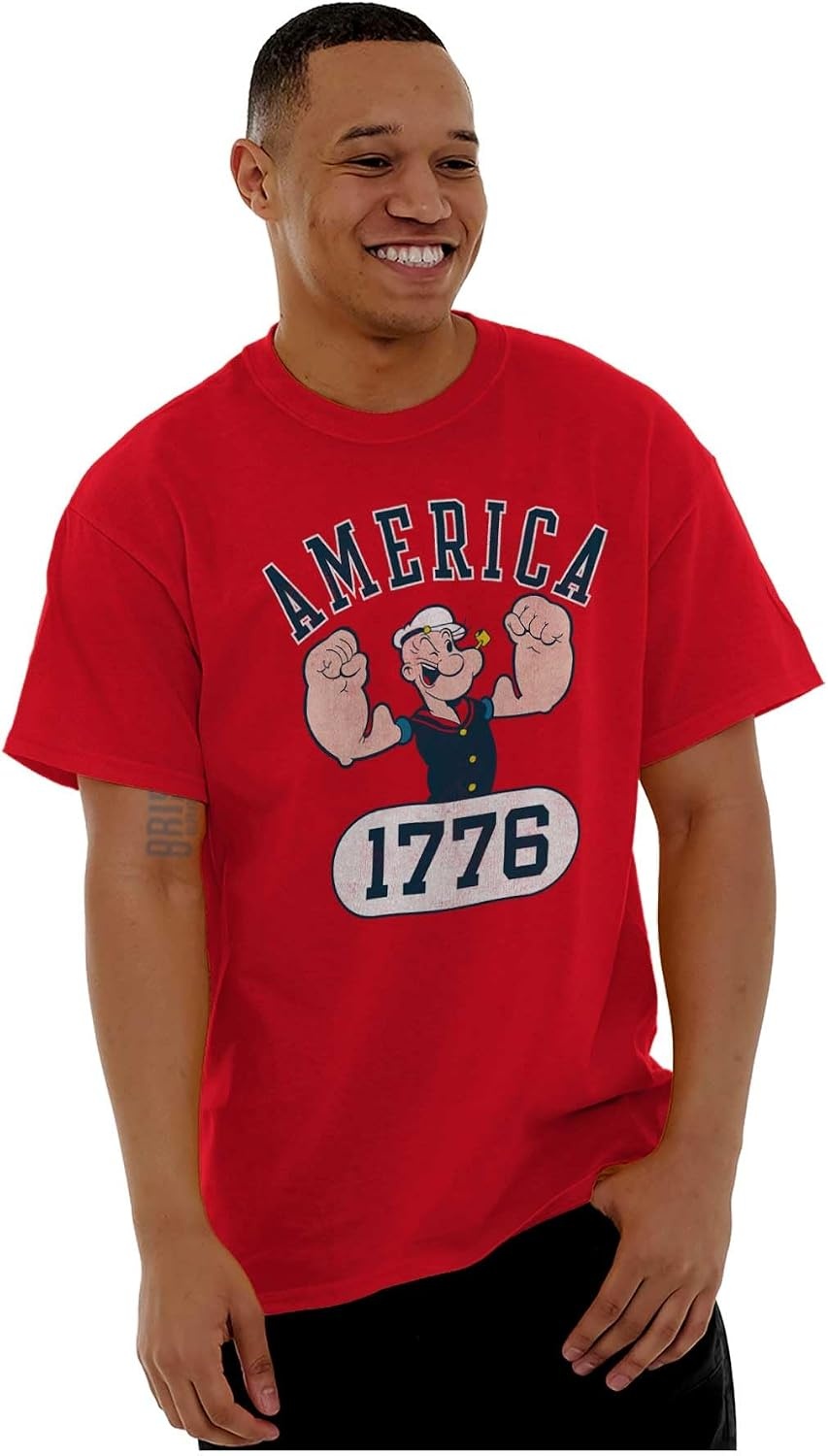 image:imageBrisco Brands Popeye The Sailor Man America 1776 Graphic T Shirt Men or WomenRed