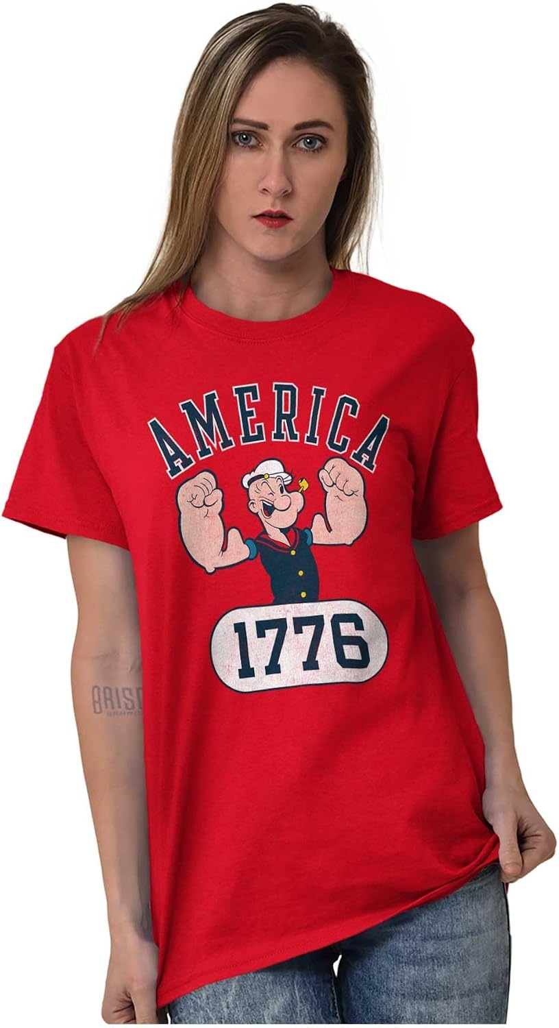 image:imageBrisco Brands Popeye The Sailor Man America 1776 Graphic T Shirt Men or WomenRed