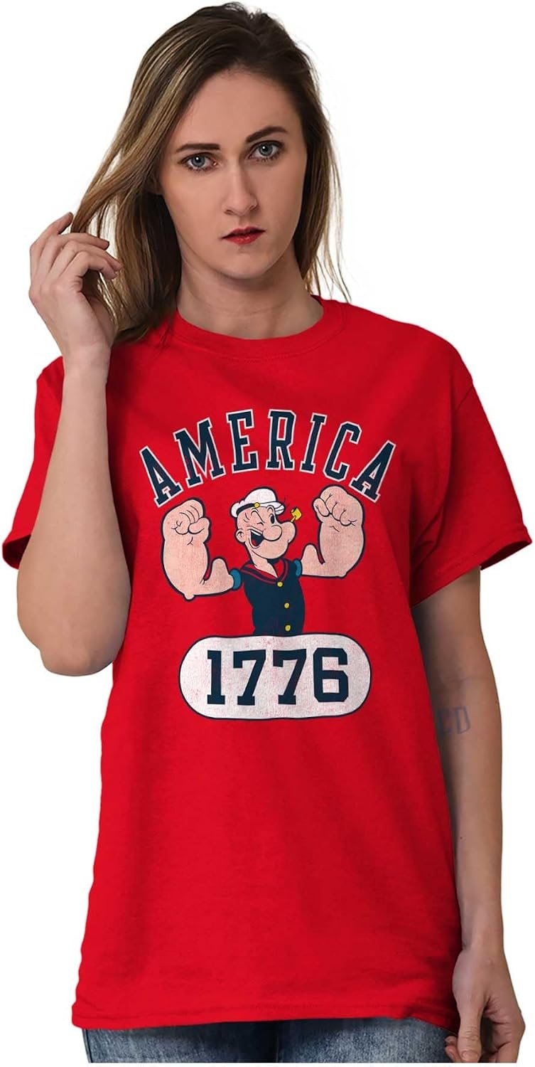 image:imageBrisco Brands Popeye The Sailor Man America 1776 Graphic T Shirt Men or WomenRed