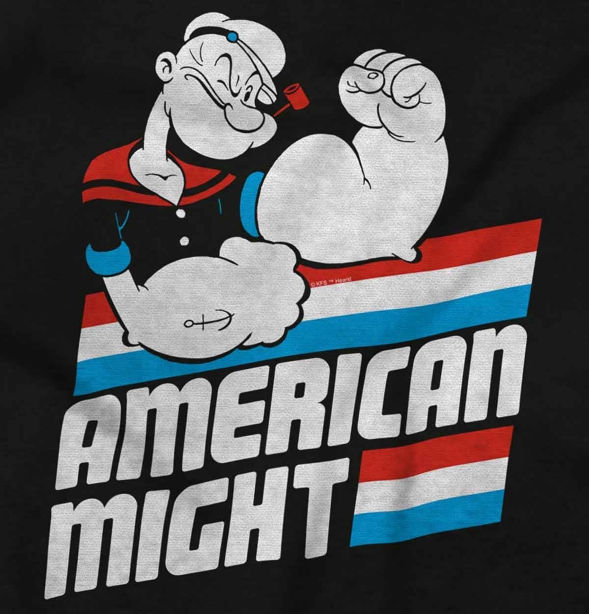 image:imageBrisco Brands Popeye The Sailor Man American Might Long Sleeve Tshirt Men WomenBlack