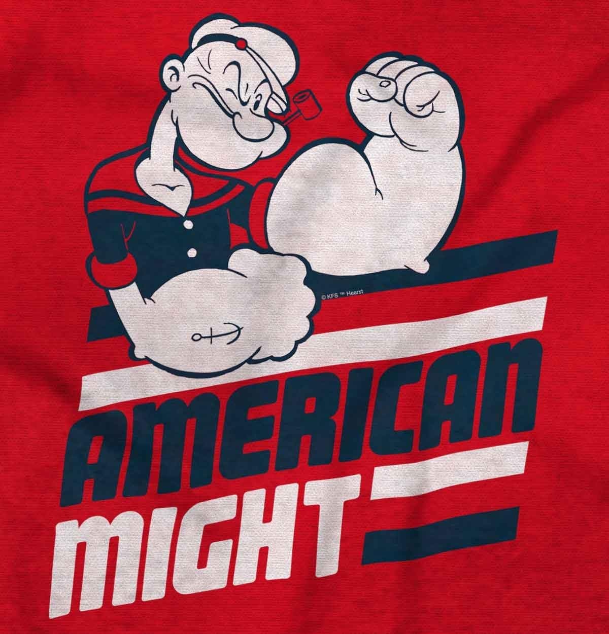 image:imageBrisco Brands Popeye The Sailor Man American Might Long Sleeve Tshirt Men WomenRed