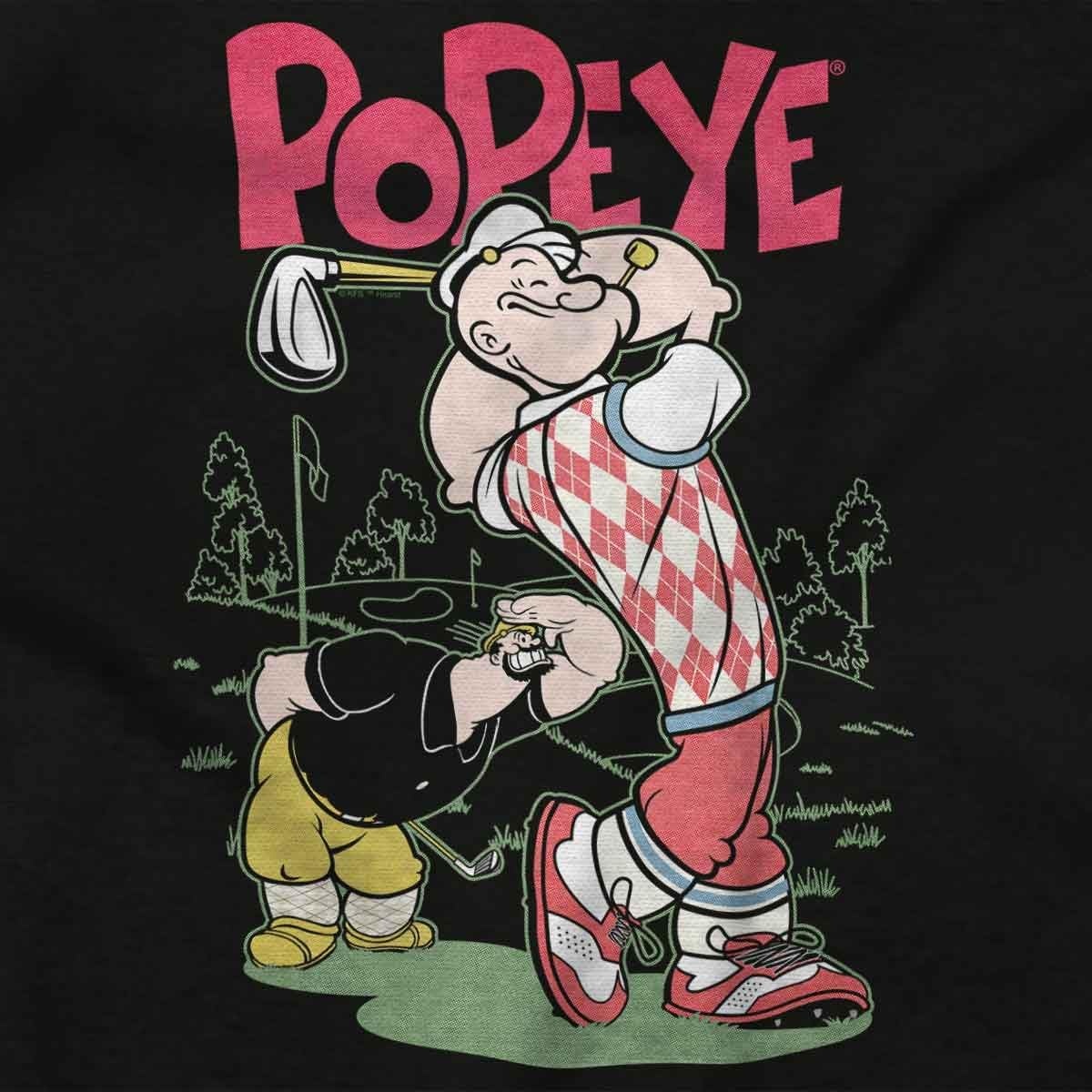 image:imageBrisco Brands Popeye The Sailor Man Golf Cartoon Graphic T Shirt Men or WomenBlack