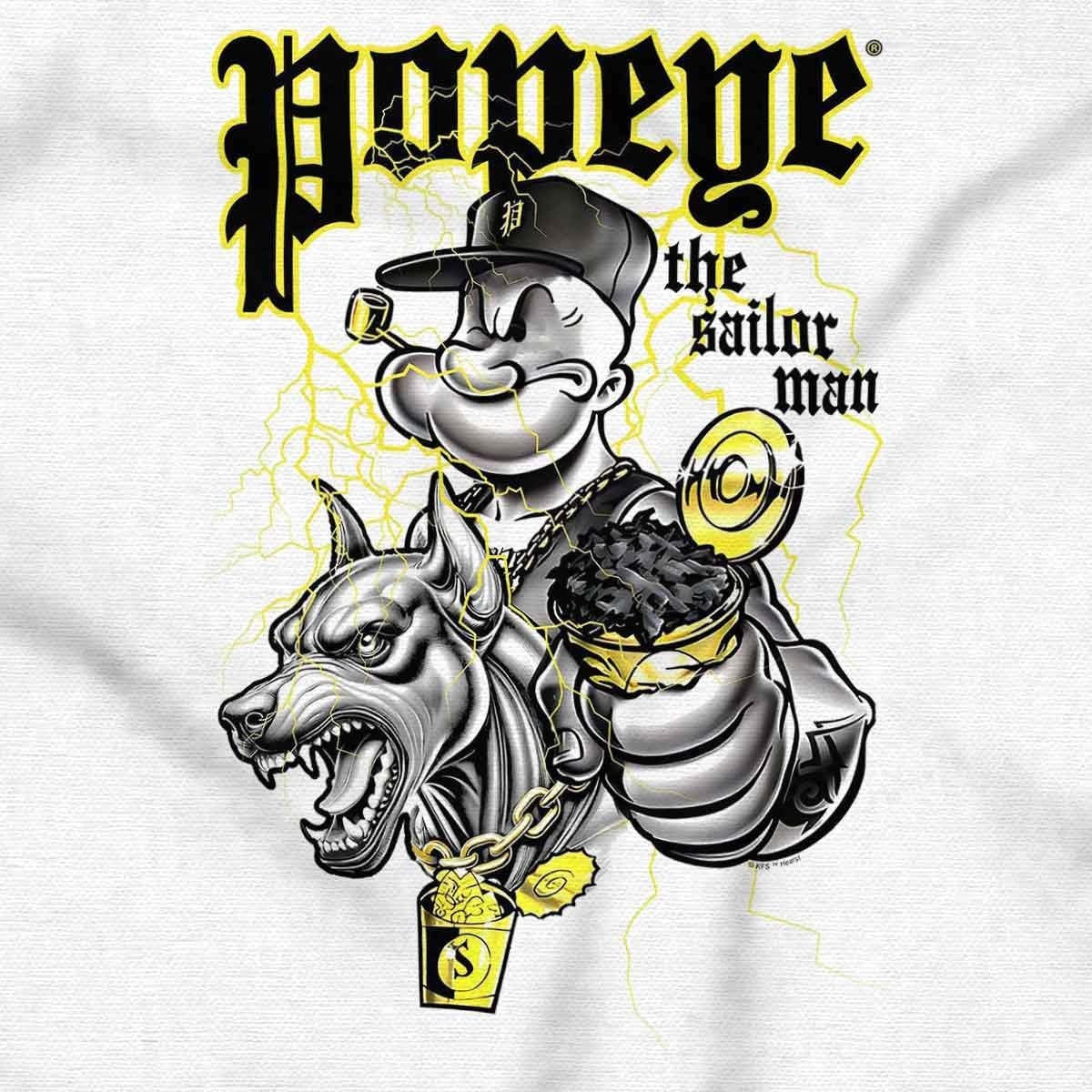 image:imageBrisco Brands Popeye Urban Spinach Dog Lover Graphic T Shirt Men or WomenWhite