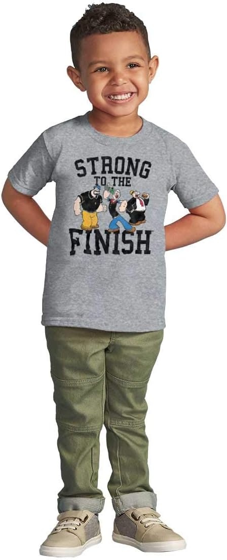image:imageBrisco Brands Popeye and Crew Strong to The Finish Toddler Boy Girl T ShirtHeather
