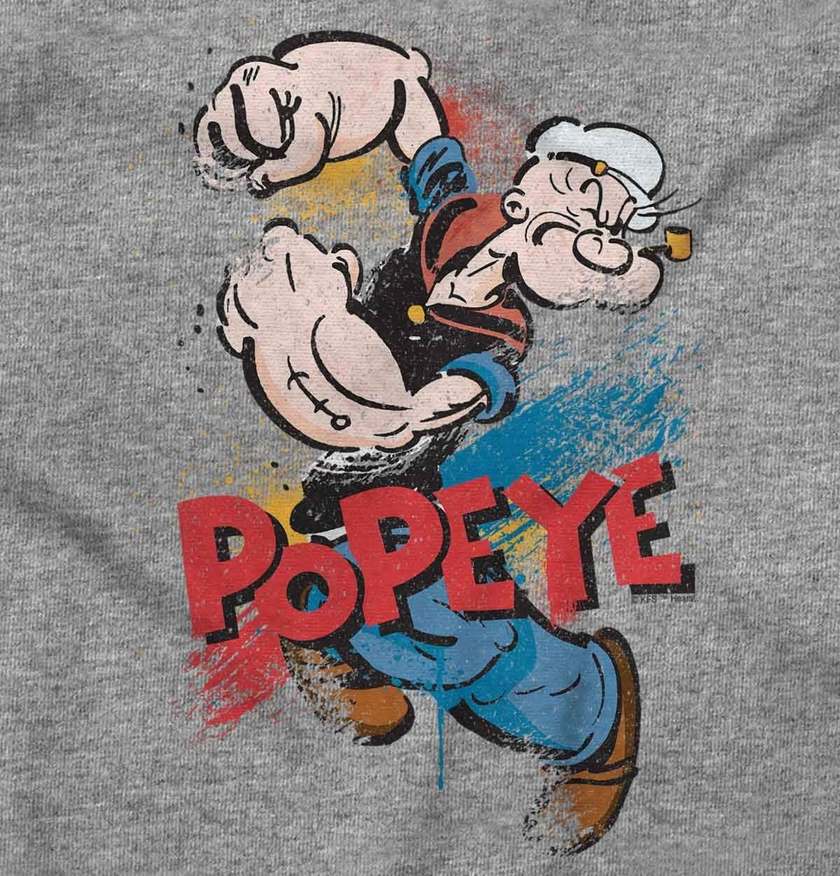image:imageBrisco Brands Popeye the Sailor Retro Cartoon Comic Hoodie Sweatshirt Women MenSport Grey