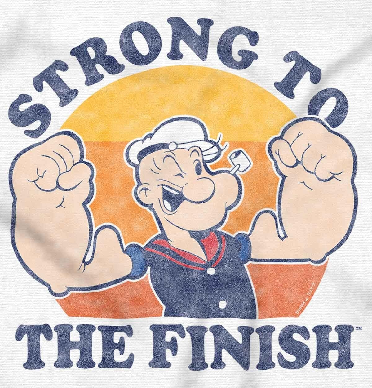 image:imageBrisco Brands Strong To The Finish Popeye Sailor Hoodie Sweatshirt Women MenWhite
