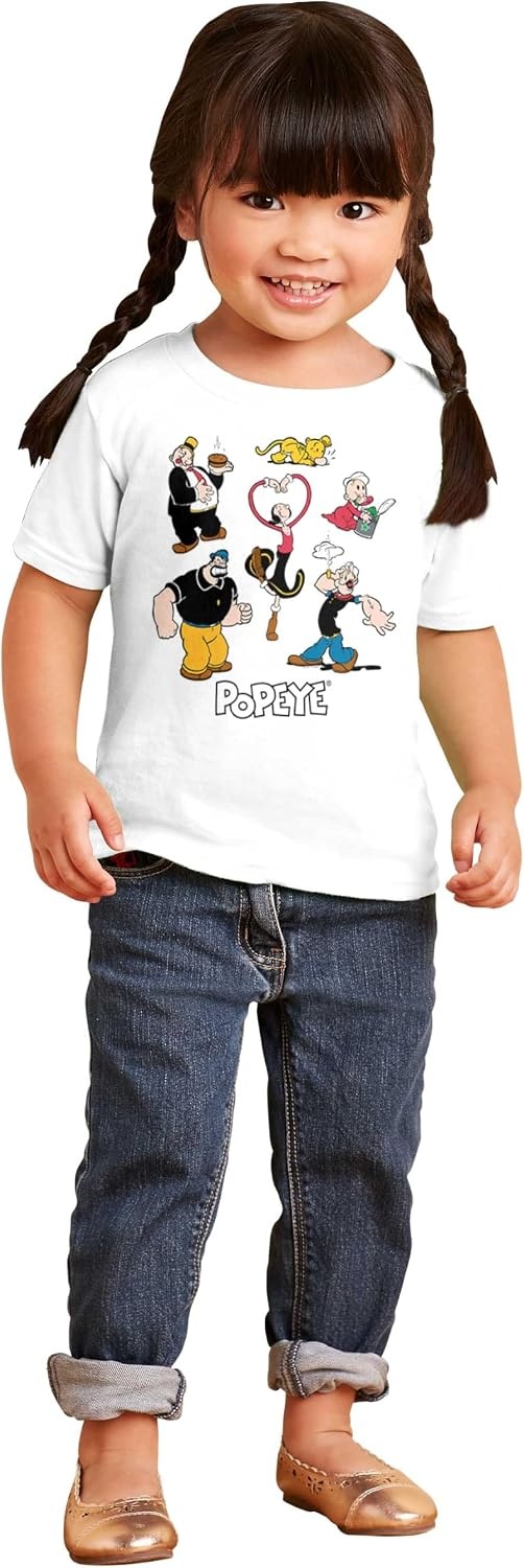 image:imageClassic Popeye Cartoon Characters Toddler Baby Graphic T ShirtWhite