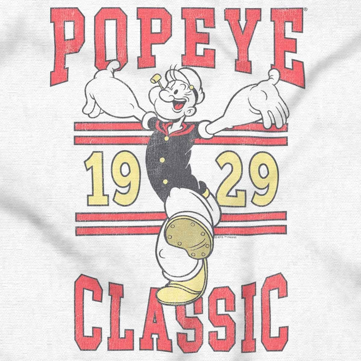 image:imageClassic Popeye Vintage Varsity Long Sleeve Tshirt Men WomenWhite