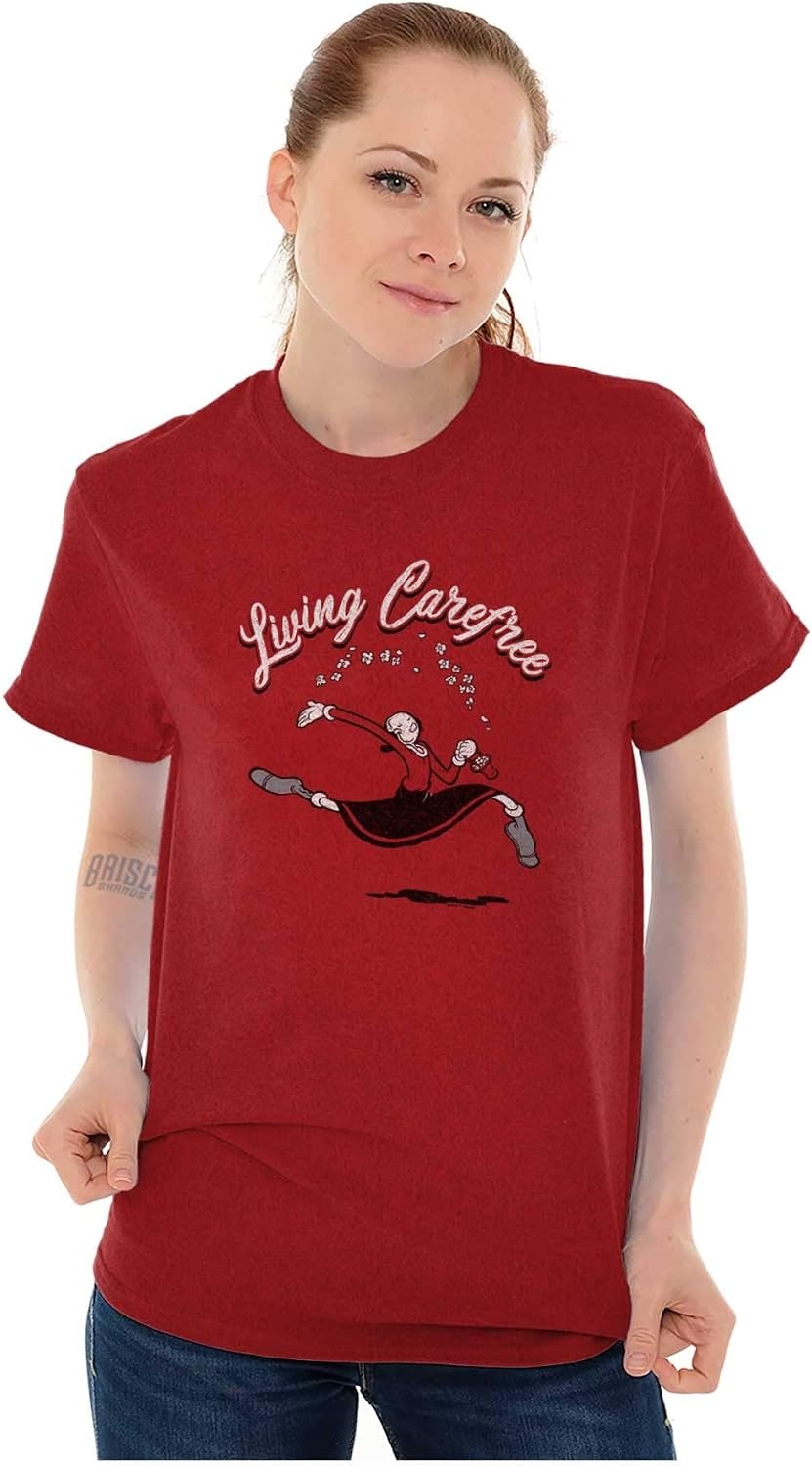 image:imageOlive OYL Living Carefree Cute Popeye Womens Graphic T Shirt TeesAntique Cherry Red