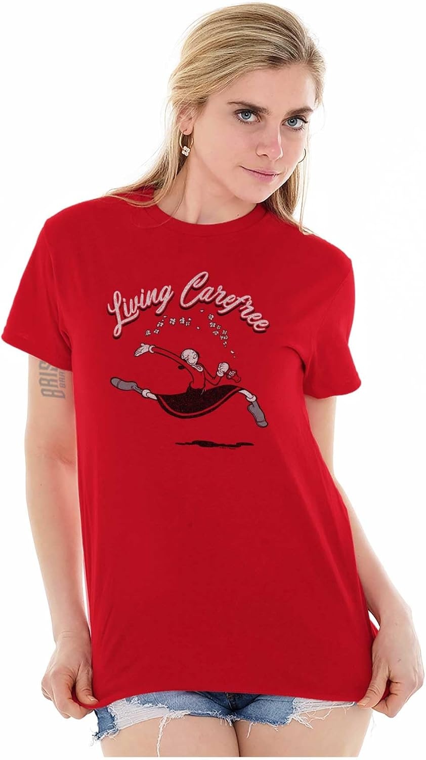 image:imageOlive OYL Living Carefree Cute Popeye Womens Graphic T Shirt TeesAntique Cherry Red