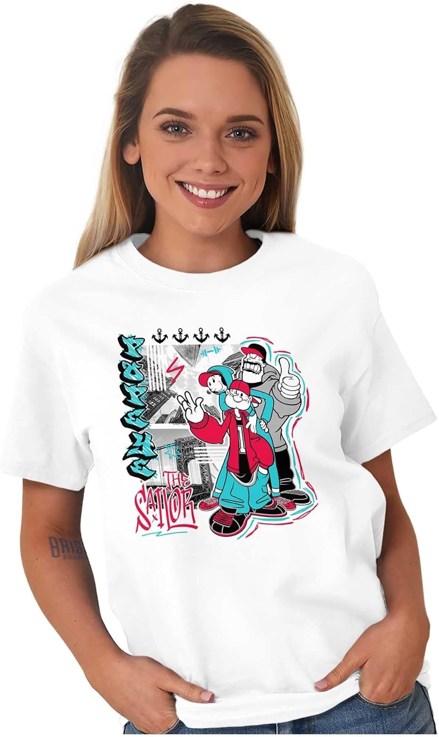 image:imagePopeye Bluto Olive Oyl Urban Graffiti Graphic T Shirt Men or WomenWhite