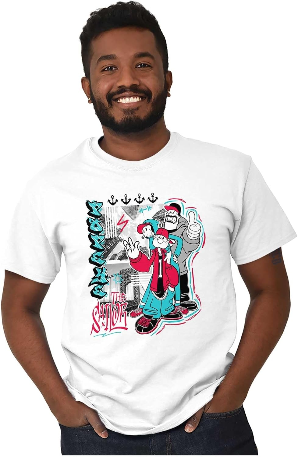 image:imagePopeye Bluto Olive Oyl Urban Graffiti Graphic T Shirt Men or WomenWhite
