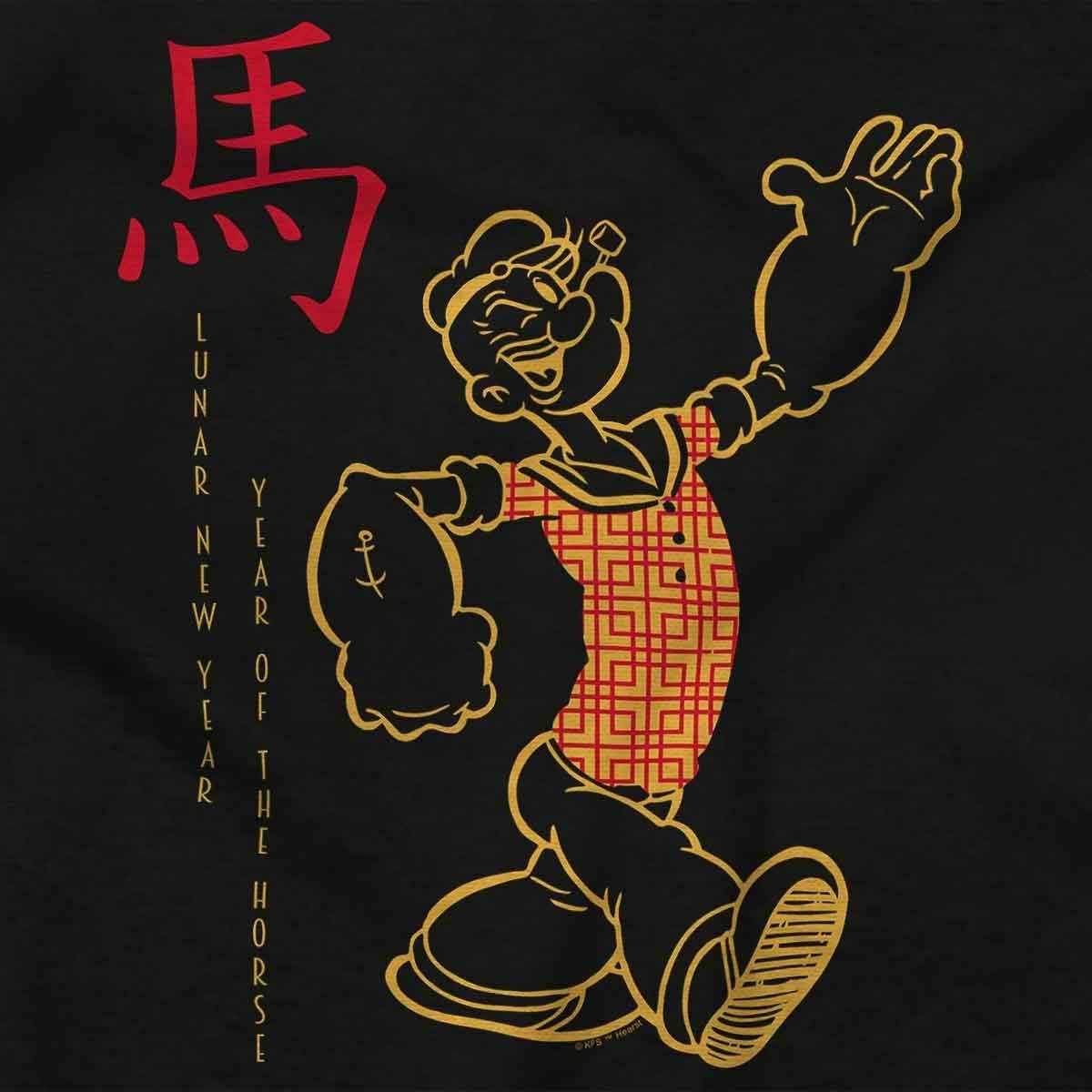 image:imagePopeye Chinese Lunar New Year Cartoon Baby Romper Boys or GirlsBlack
