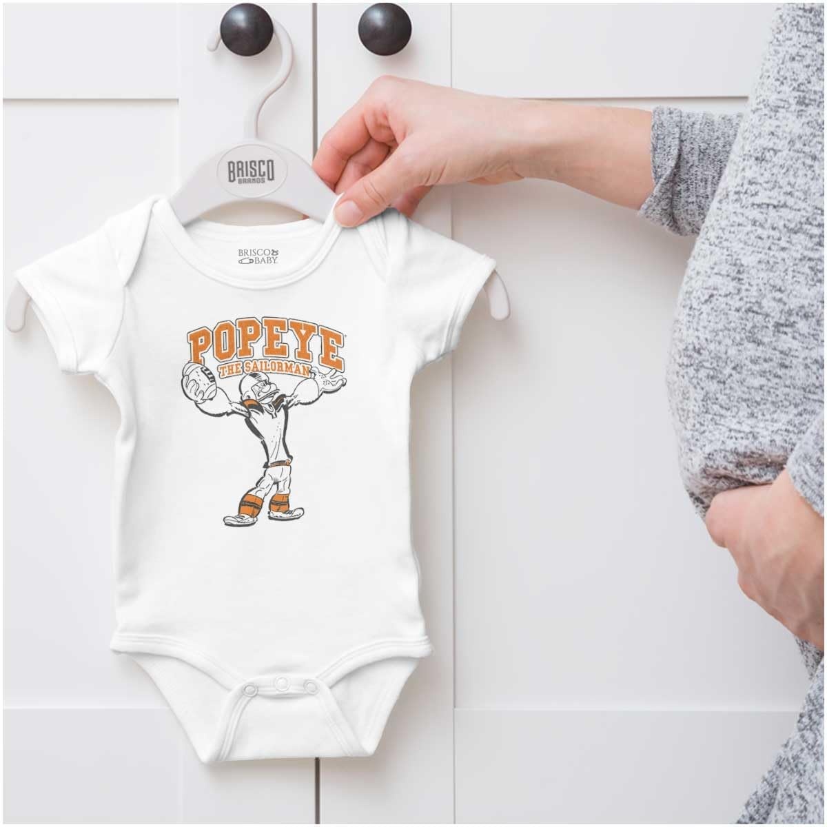 image:imagePopeye Football Player Sports Athlete Baby Romper Boys or GirlsWhite