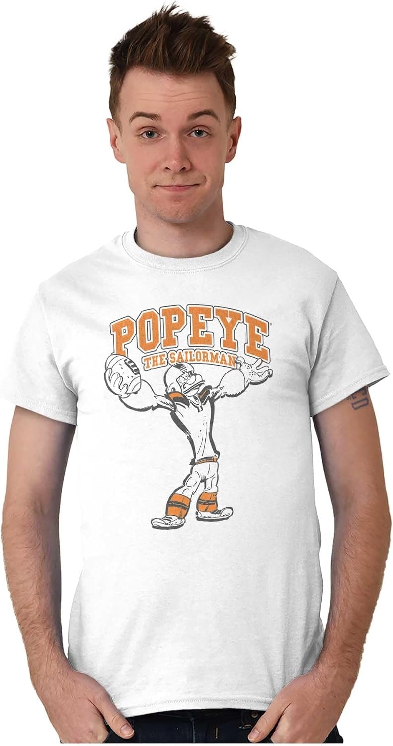 image:imagePopeye Football Player Sports Athlete Graphic T Shirt Men or WomenWhite