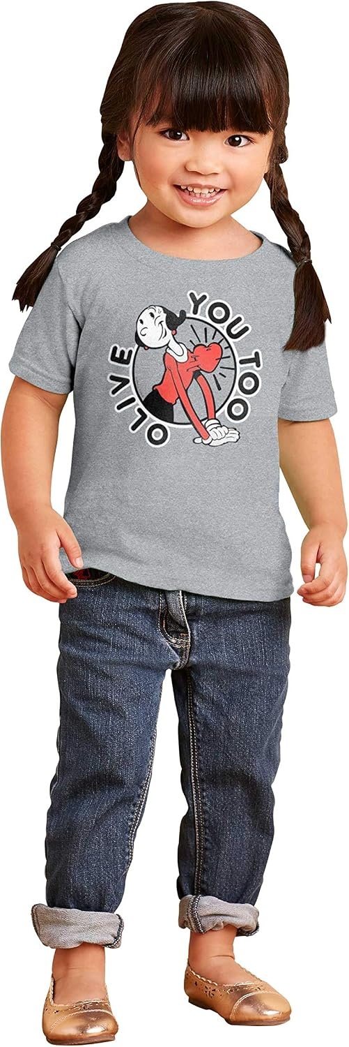 image:imagePopeye Olive OYL You Too Cute Funny Youth T Shirt Tee GirlsHeather