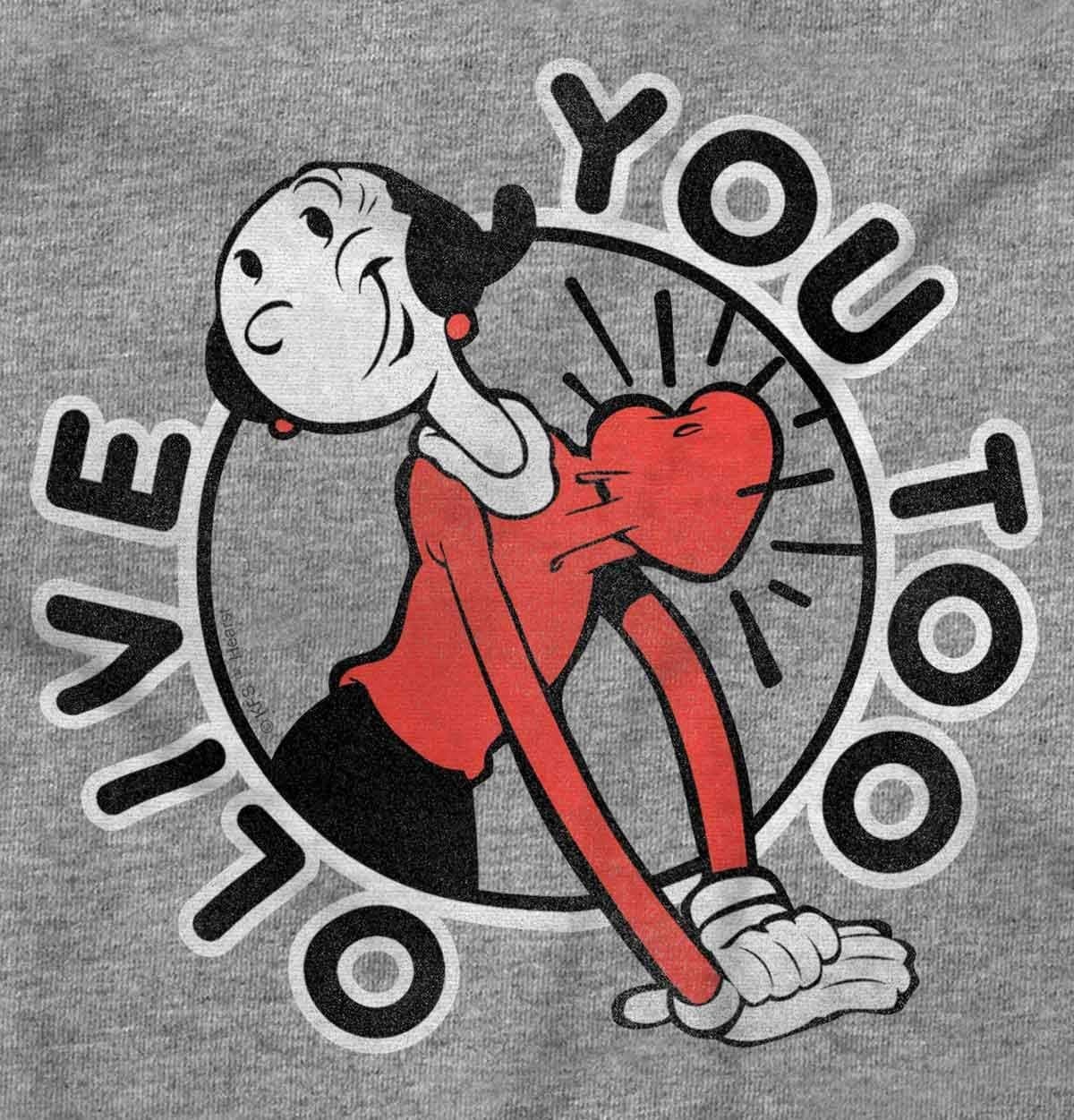 image:imagePopeye Olive OYL You Too Cute Funny Youth T Shirt Tee GirlsHeather