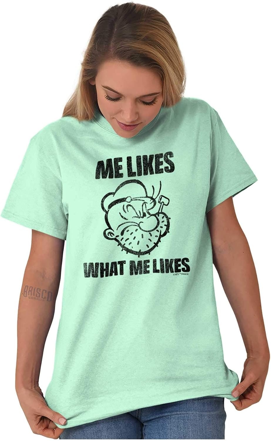 image:imagePopeye Quote What Me Likes Graphic T Shirt Men or WomenMint Green