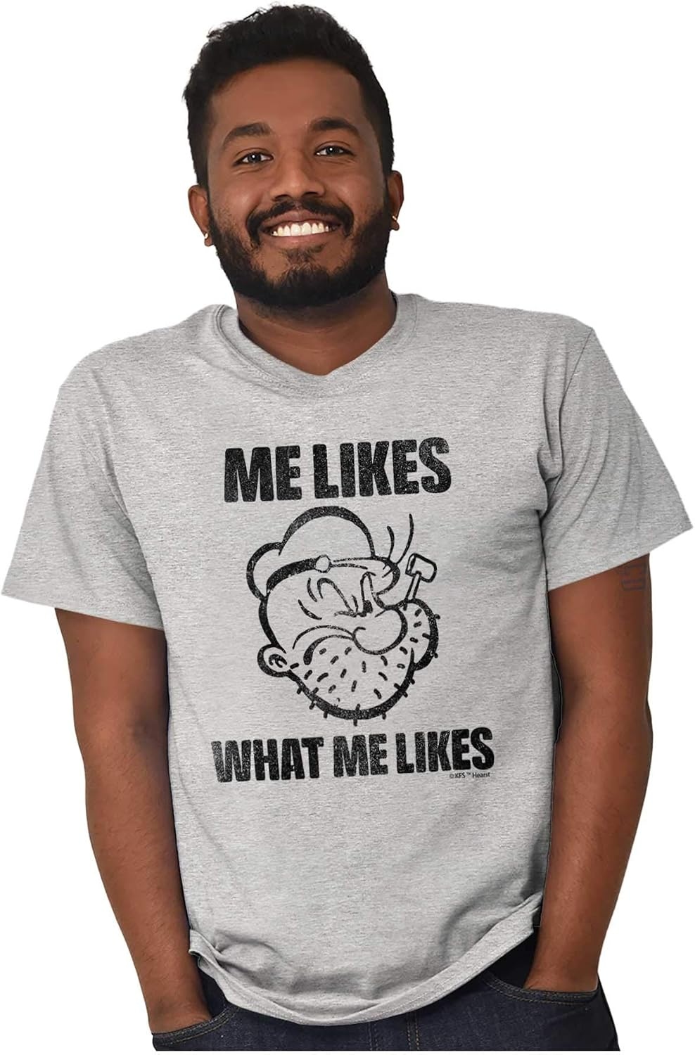 image:imagePopeye Quote What Me Likes Graphic T Shirt Men or WomenSport Grey