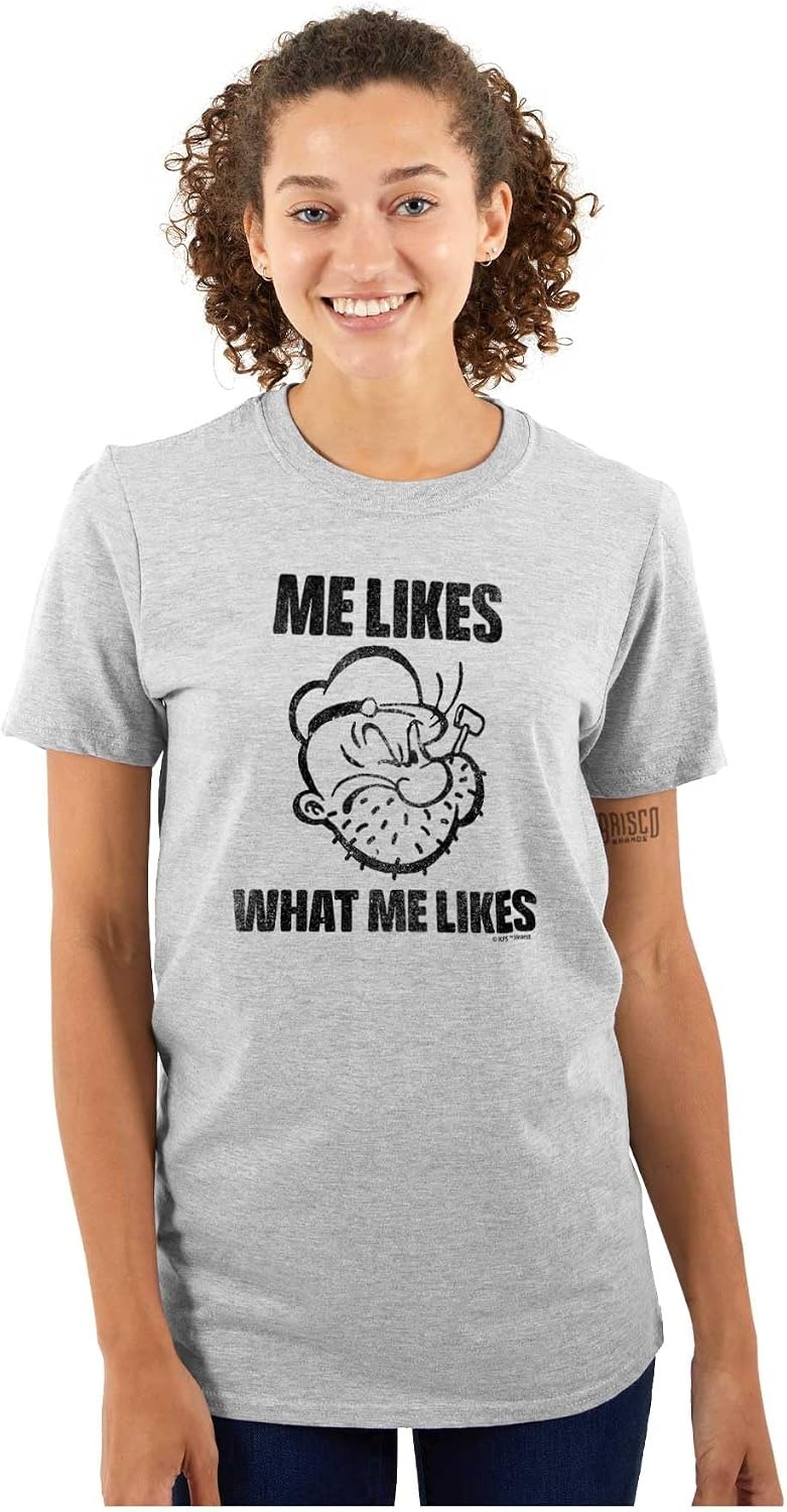 image:imagePopeye Quote What Me Likes Graphic T Shirt Men or WomenSport Grey
