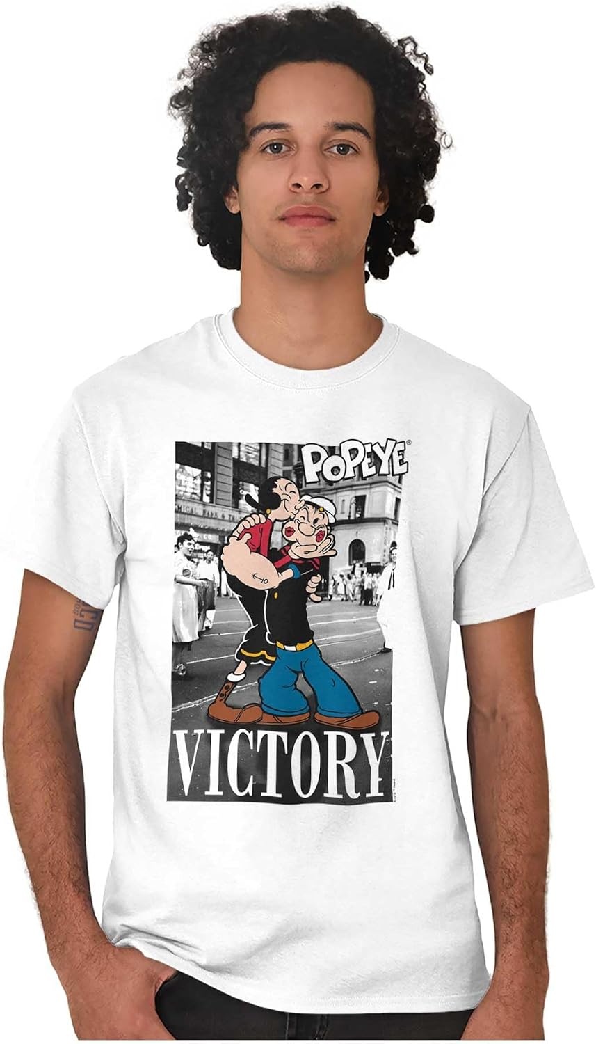 image:imagePopeye Sailor Kiss Victory Photo Graphic T Shirt Men or WomenWhite