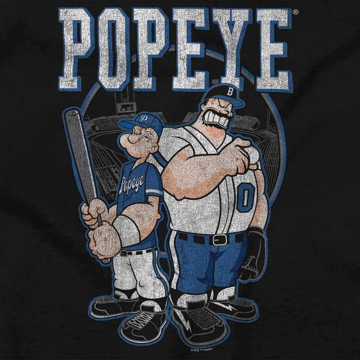 image:imagePopeye Sports Team Baseball Player Game Day Graphic T Shirt Men or WomenBlack Vintage Sportsmanship