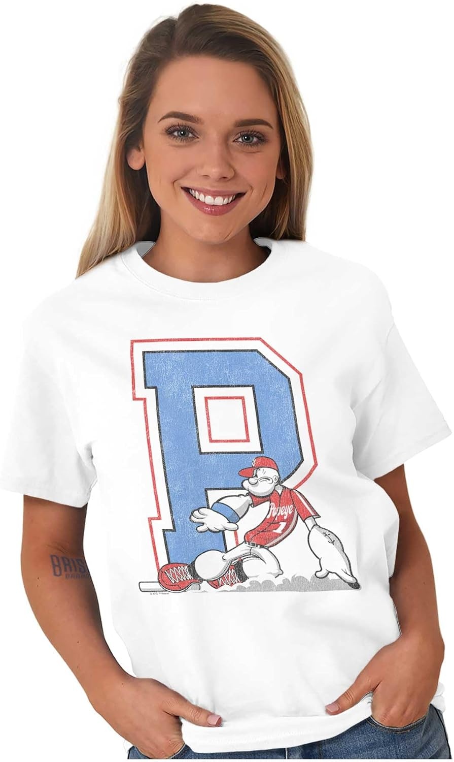 image:imagePopeye Sports Team Baseball Player Game Day Graphic T Shirt Men or WomenWhite Base Slide