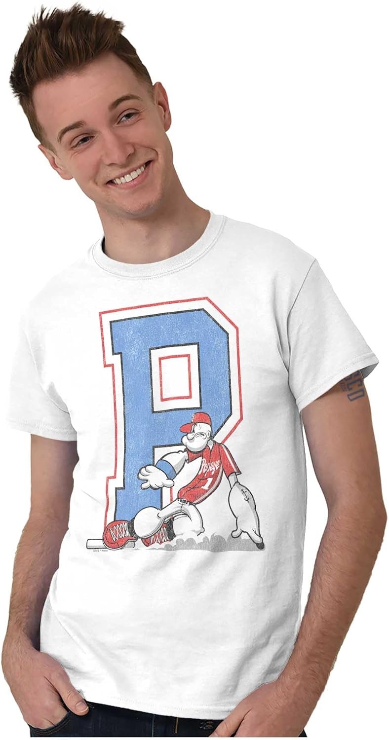 image:imagePopeye Sports Team Baseball Player Game Day Graphic T Shirt Men or WomenWhite Base Slide