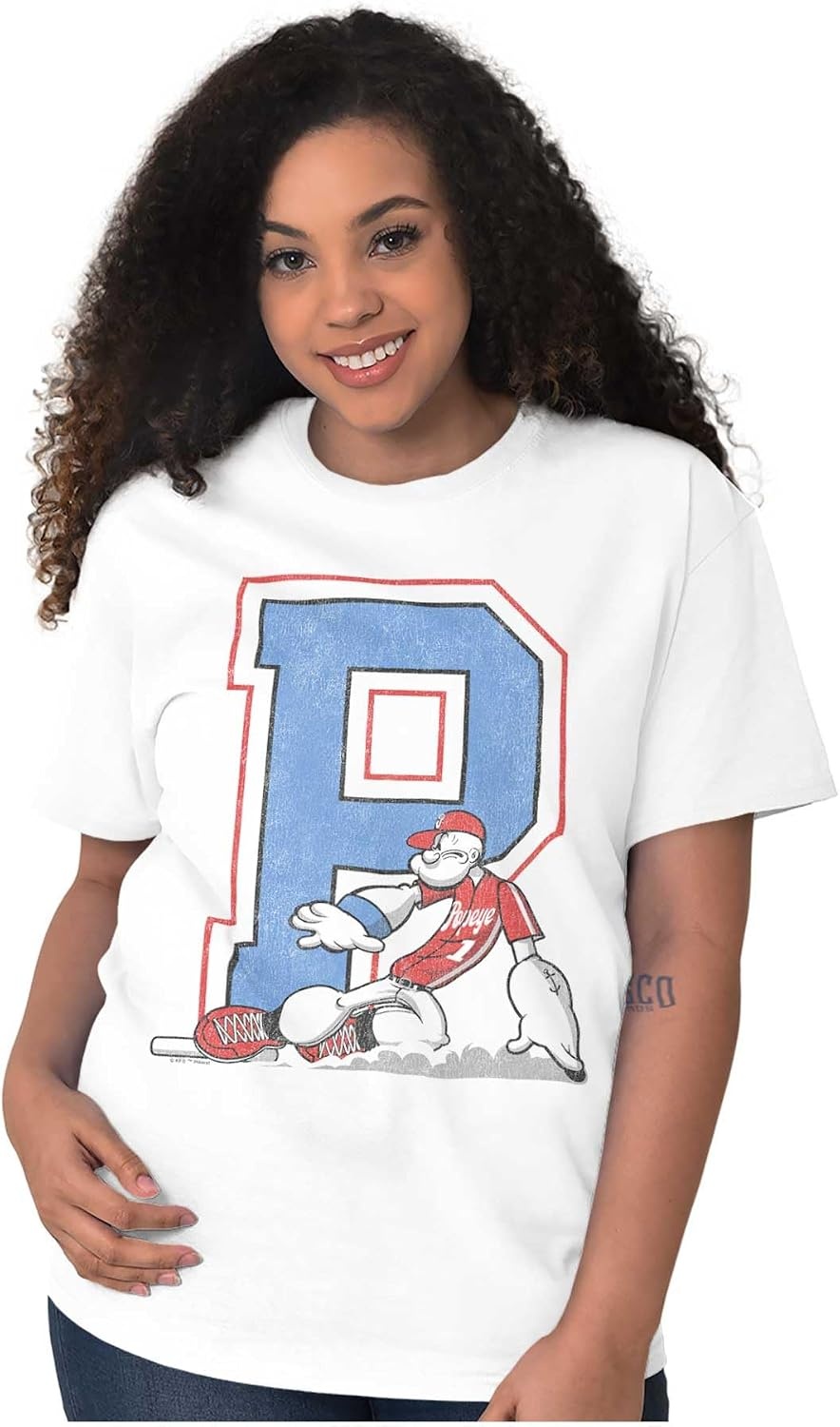image:imagePopeye Sports Team Baseball Player Game Day Graphic T Shirt Men or WomenWhite Base Slide