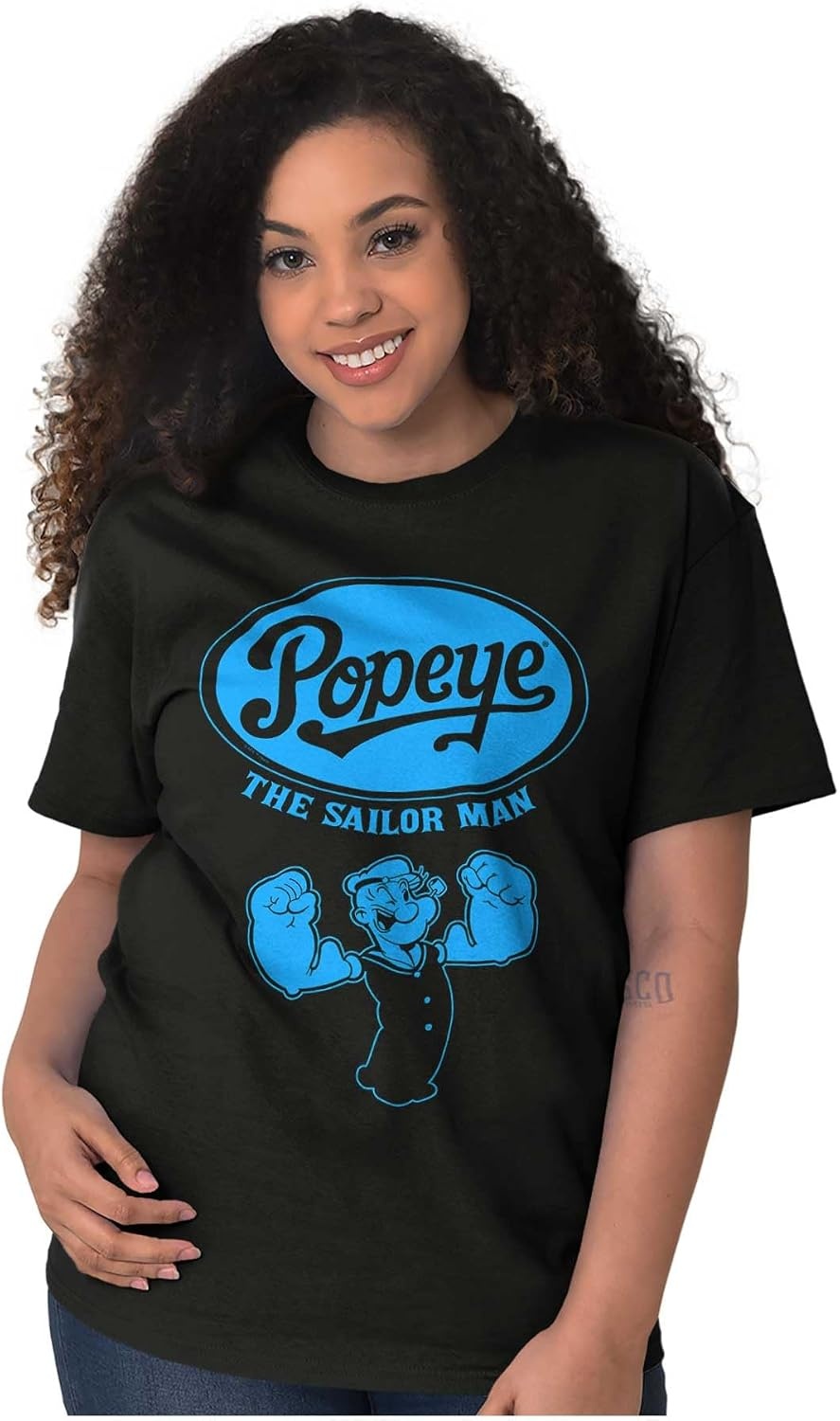 image:imagePopeye The Sailorman Cartoon Muscle Graphic T Shirt Men or WomenBlack