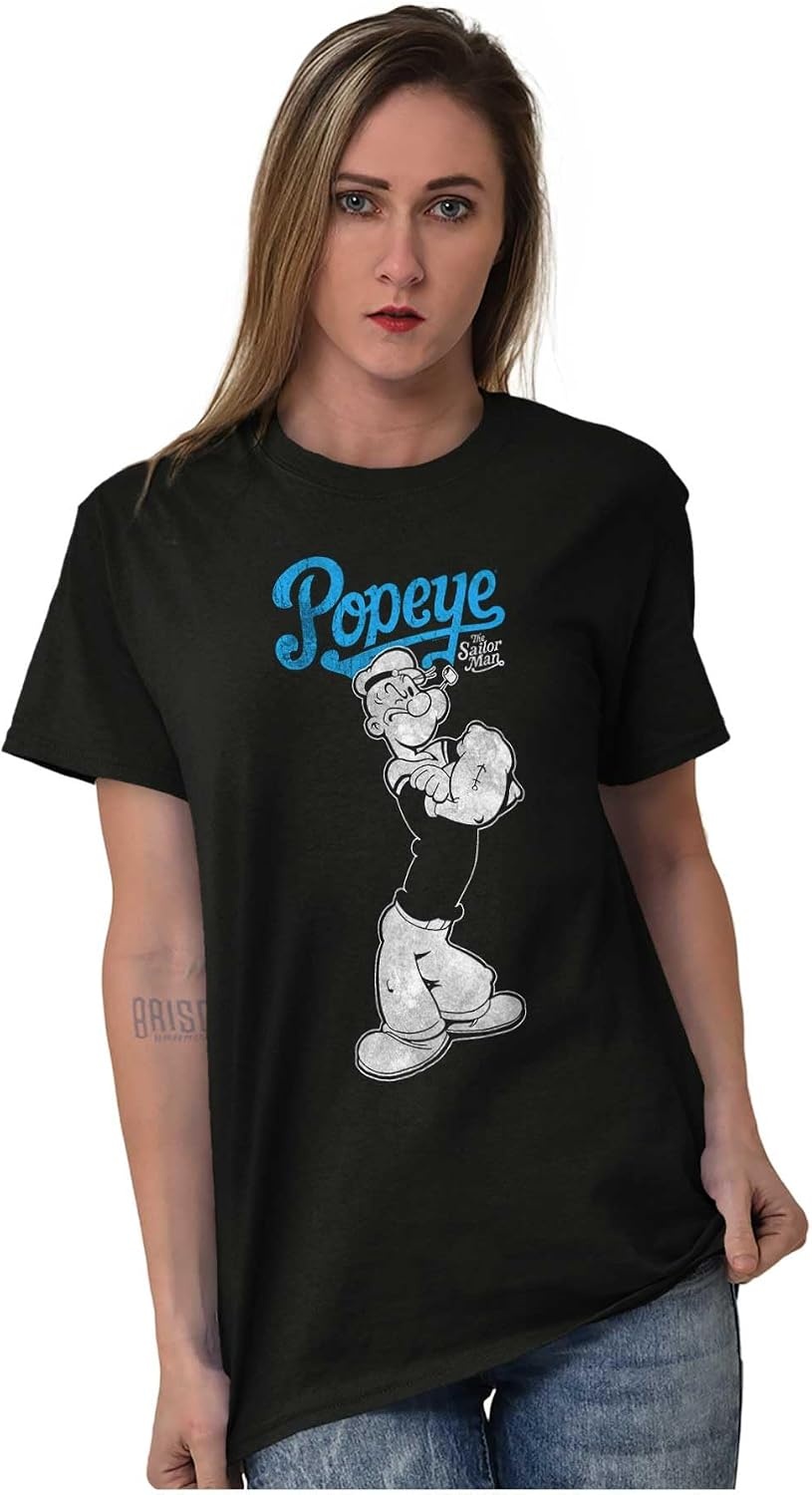 image:imagePopeye The Sailorman Classic Cartoon Graphic T Shirt Men or WomenBlack