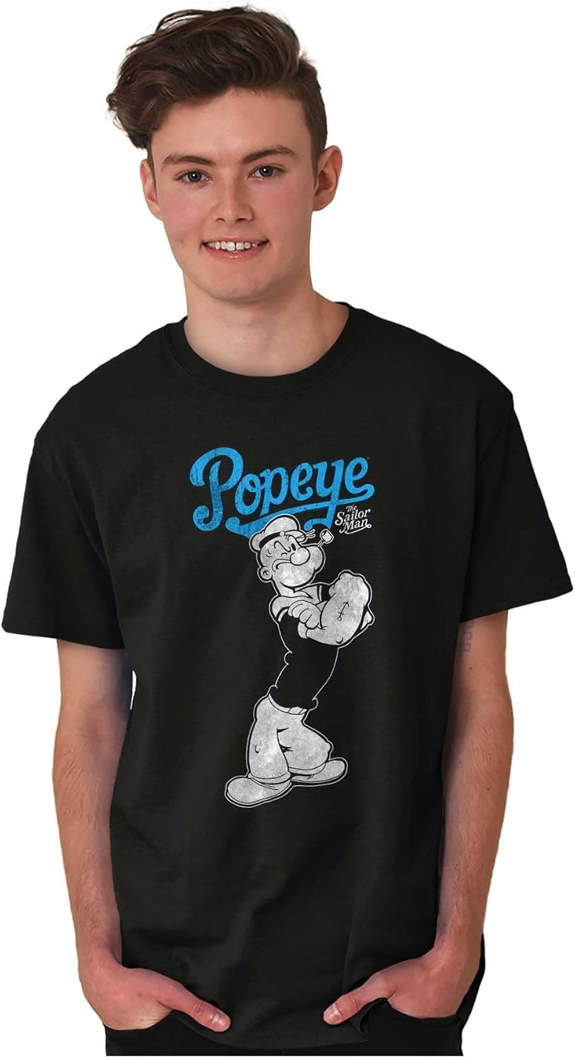 image:imagePopeye The Sailorman Classic Cartoon Graphic T Shirt Men or WomenBlack