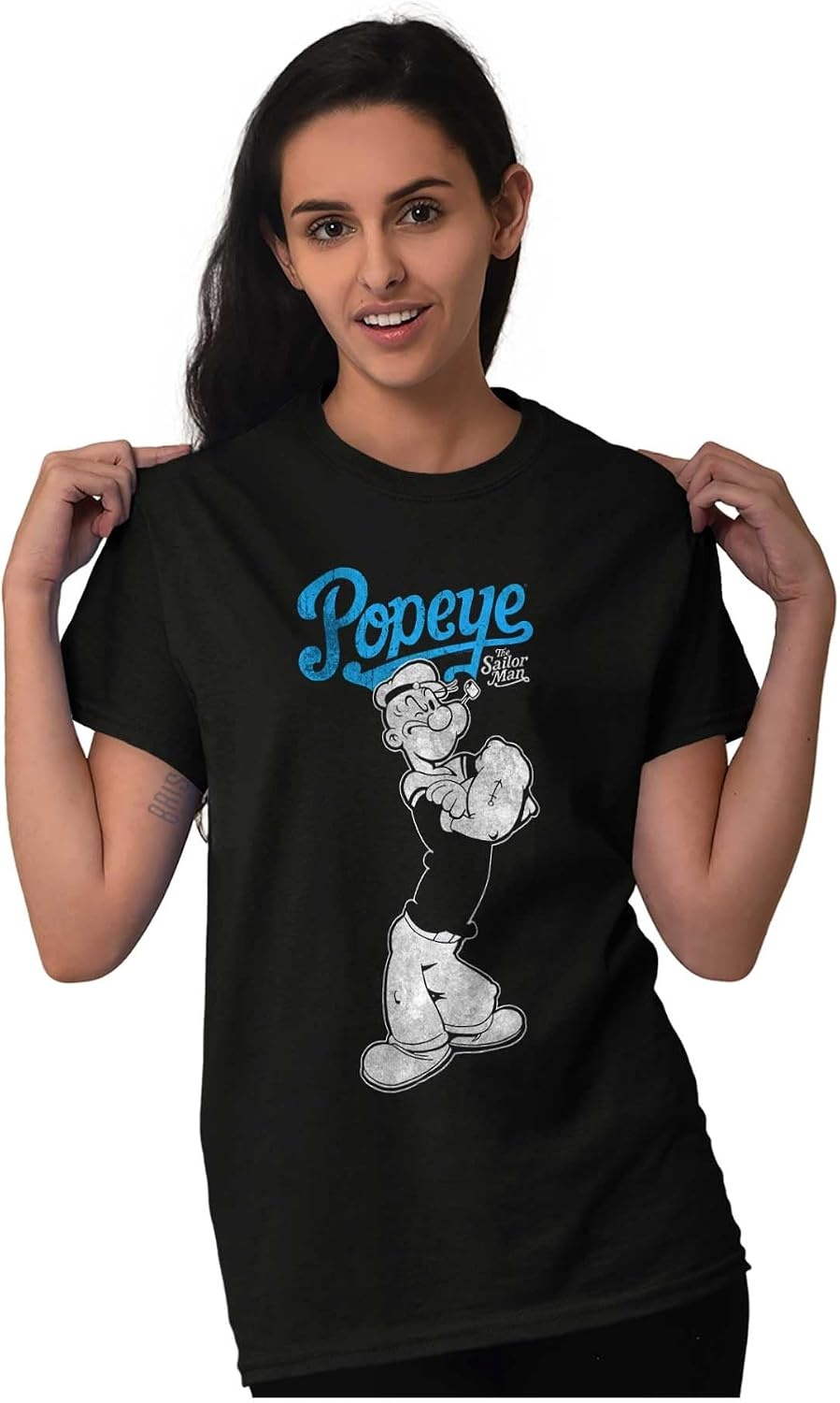image:imagePopeye The Sailorman Classic Cartoon Graphic T Shirt Men or WomenBlack
