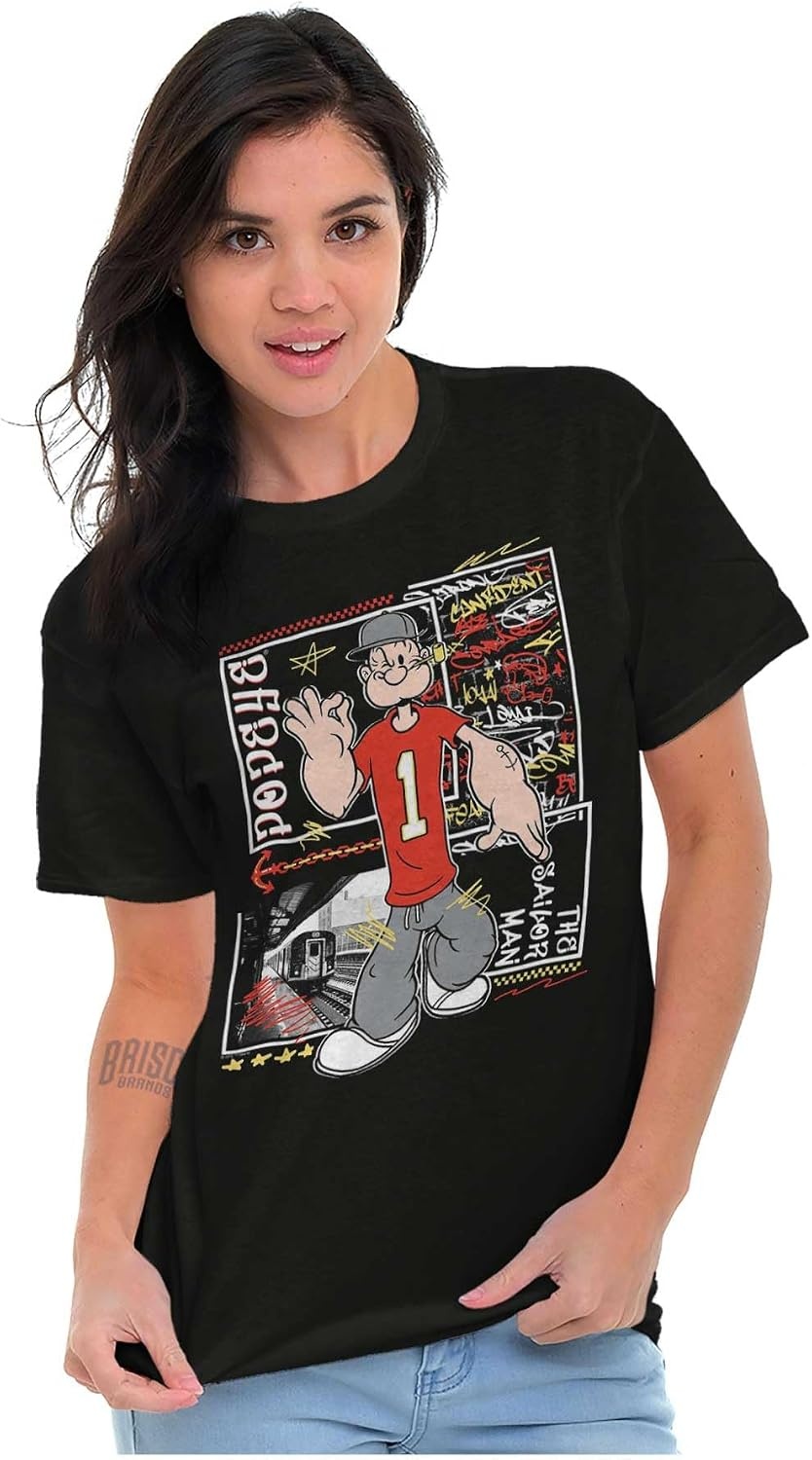 image:imagePopeye Urban Train Station Streetwear Graphic T Shirt Men or WomenBlack