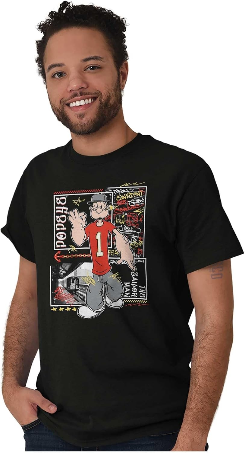 image:imagePopeye Urban Train Station Streetwear Graphic T Shirt Men or WomenBlack