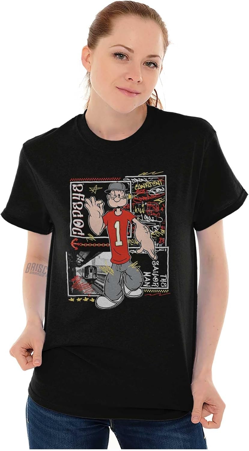 image:imagePopeye Urban Train Station Streetwear Graphic T Shirt Men or WomenBlack