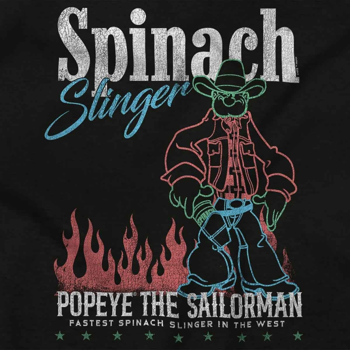 image:imagePopeye Western Desert Cowboy Cartoon Baby Romper Boys or GirlsBlack Spinach Slinger