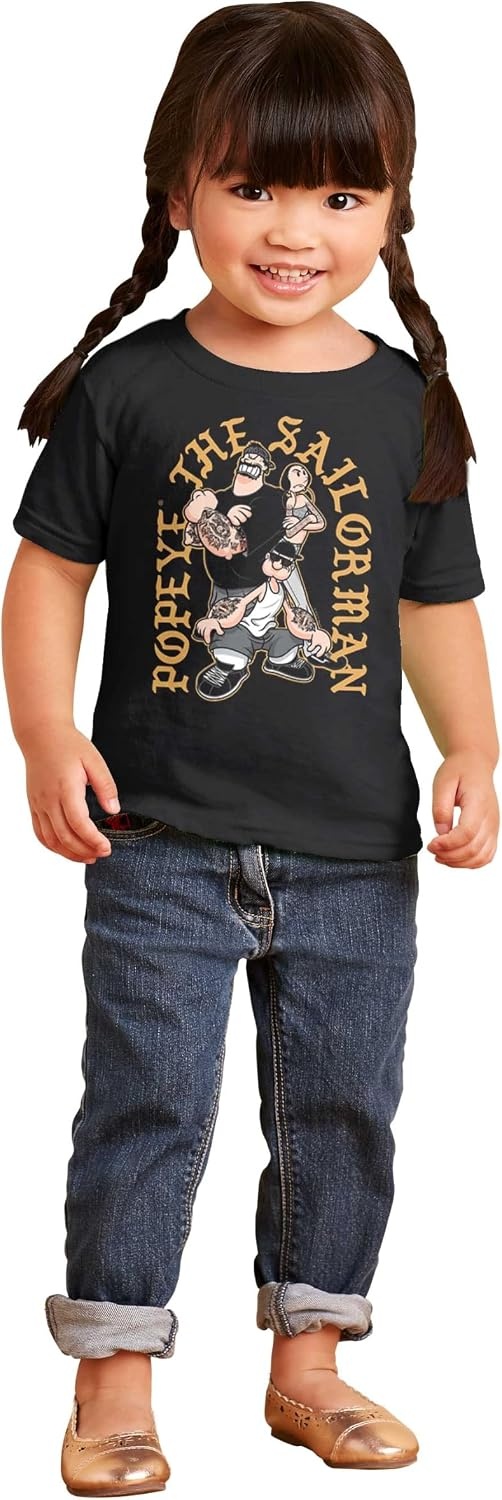 image:imagePopeye and Friends Urban Cholo LA West Coast Toddler Baby Graphic T ShirtBlack Friends With Attitude