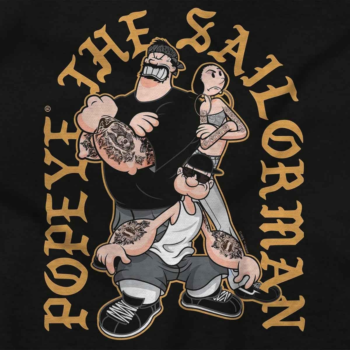 image:imagePopeye and Friends Urban Cholo LA West Coast Toddler Baby Graphic T ShirtBlack Friends With Attitude